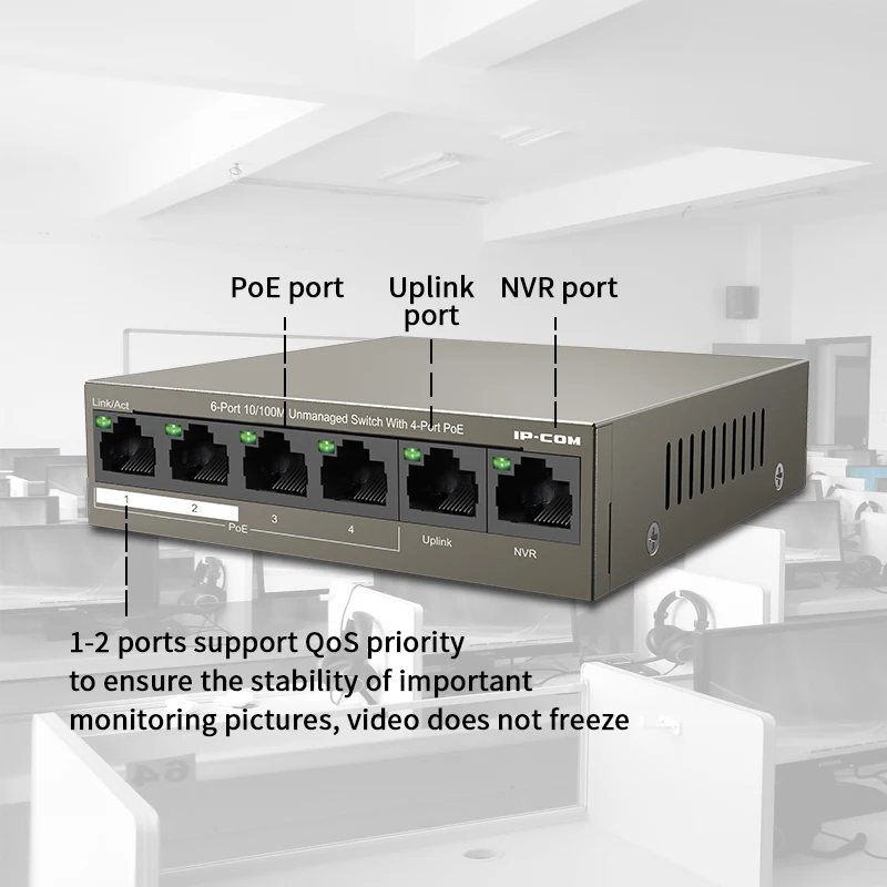 JSMAX JS F1106P-4-63W 4 + 2 POE Switch4 Ethernet порт порта Uplink Poe переключатель для