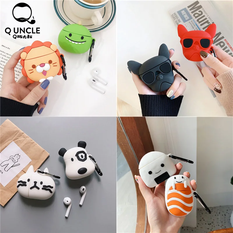 Защитный чехол Q UNCLE Bulldog для Apple Airpods беспроводной силиконовый стереогарнитура 2