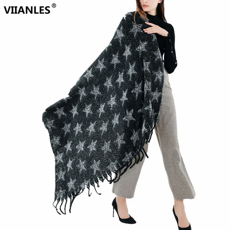 Зимние длинные шарфы VIIANLES кашемировые шали женский квадратный шарф широкая