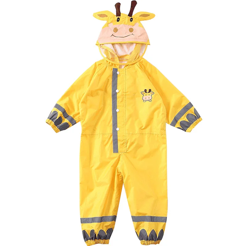 

Three Dimensional Boys' and Children's One-piece Raincoat Girls' Lightweight Hooded Children's Poncho Reflective Strip