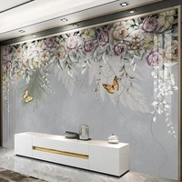 custom 3d photo wallpaper hand painted beautiful flowers butterfly painting bedroom study living room tv background wall mural