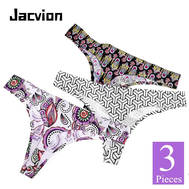 Стринги женские бесшовные хлопок цвет в ассортименте M L XL XXL 3 шт./компл.|Женские