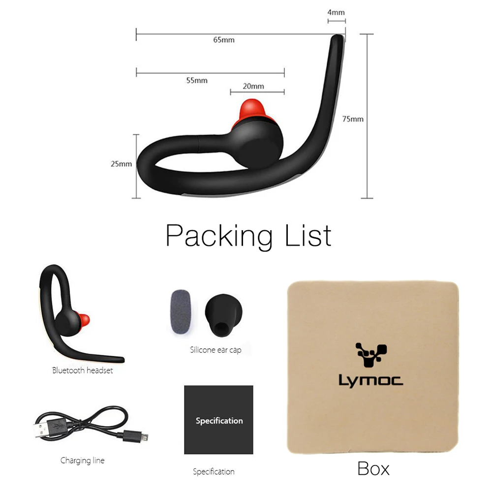 Bluetooth гарнитура LYMOC Y3 Беспроводная с микрофоном и голосовым управлением|Наушники