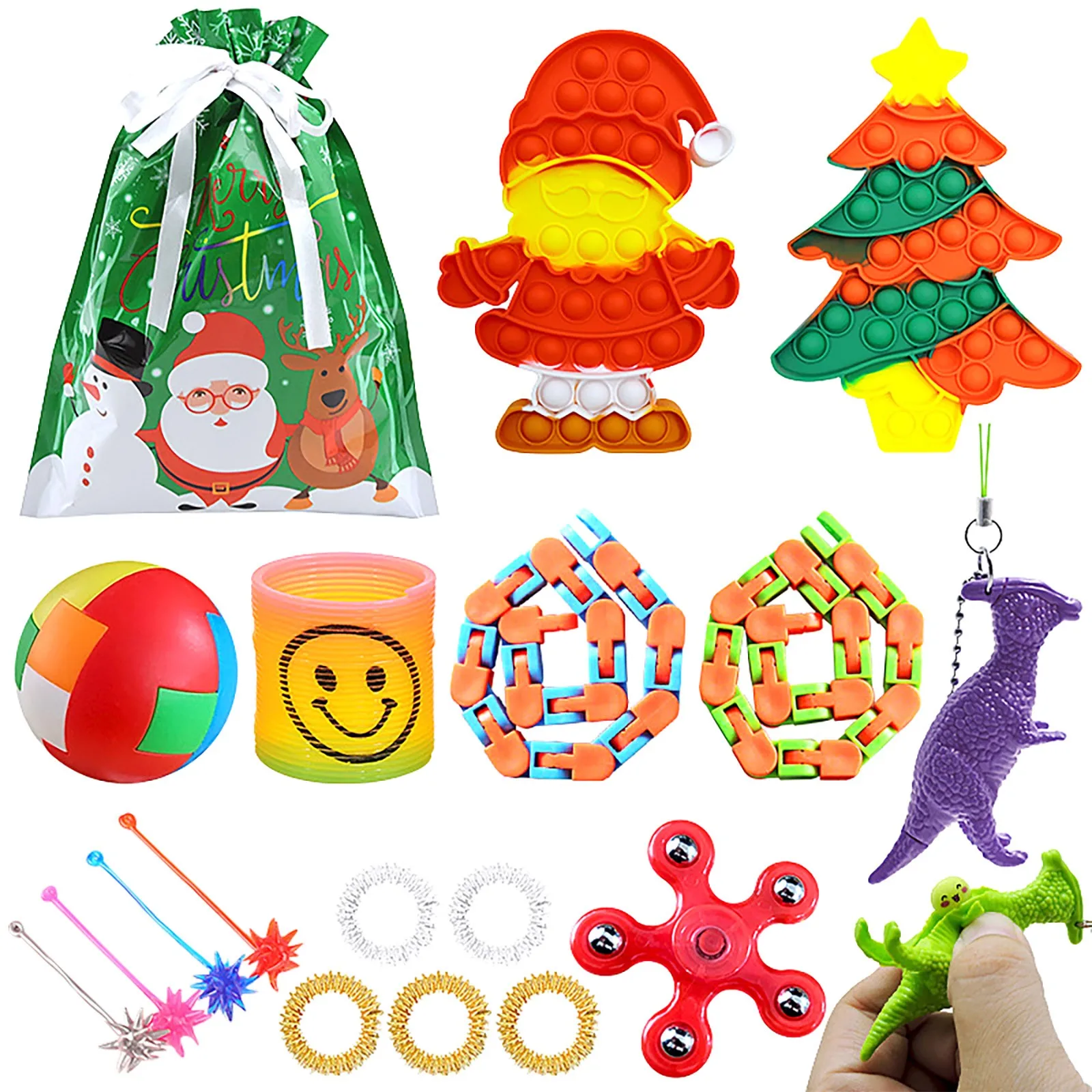 

Fidget Toys Pack Christmas Theme Double-sided Uv Printing Unlimited Block Pressure To Relieve Irritability And Anxiety