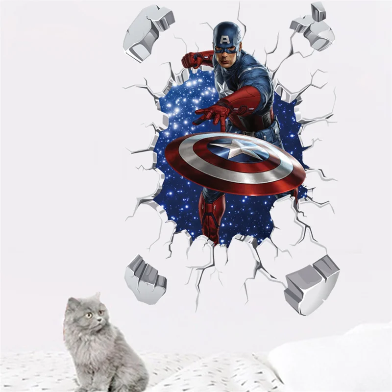 Cartoon Avenger Wall Stickers For Kids Room Children Bedroom Decor Home Mural Boys gift decor |