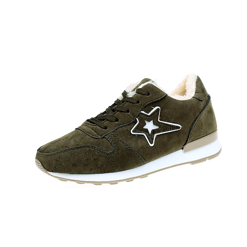 2020 Winter Plush Women Tennis Shoes Female Warm Comfortable Outdoor Jogging Sport Stable Athletic green walking Trainers | Спорт и