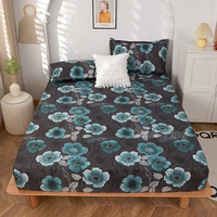 new on product1pcs 100 polyester printing bed mattress set with four corners and elastic band sheets hot saleno pillowcases