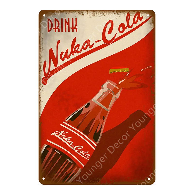 Напиток Nuka Cola квантовый плакат Fallout 3 4 игры металлические знаки настенный Декор для дома номер магазин отель железная живопись YI-111 - Цвет: YD5132AI