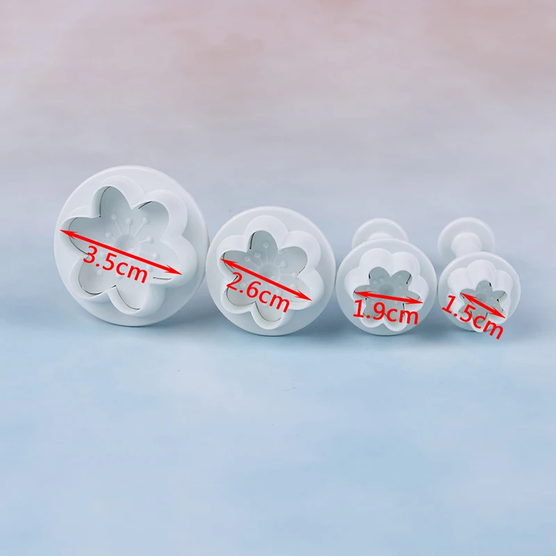 2018 Горячие 4 шт./компл. формы персикового цветка Пластиковые кусачки для печенья