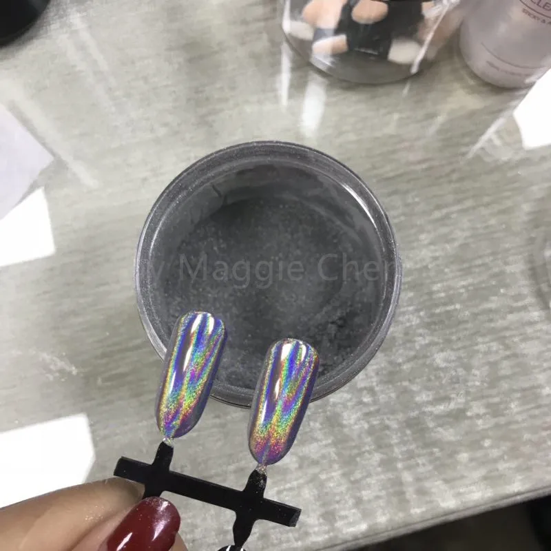 Хорошее качество голографическая пудра Chrome зеркальный пигмент пыль Серебряный