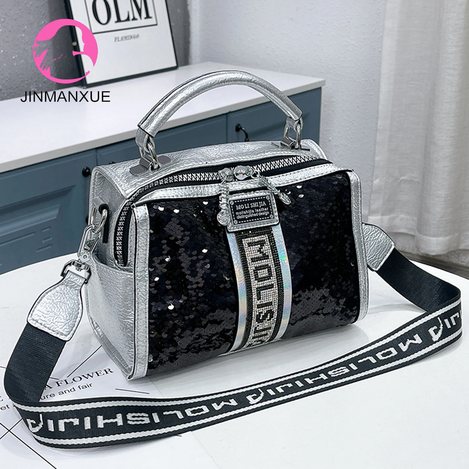 

Casual Sequined Shoulder Bags Fashion All-Match Handbag High Quality Crossbody Bag With Diamond Multifunctional Small Backpack