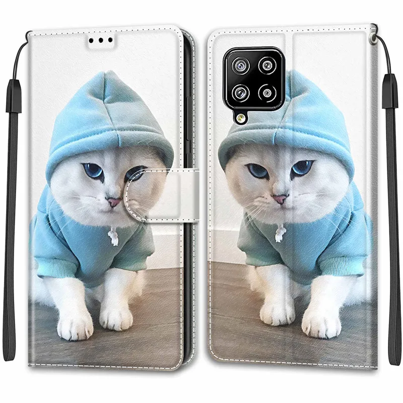 case for samsung galaxy a42 5g wallet flip cover for fundas a 42 sm a426b creative painted pattern magnetic hasp leather cases free global shipping