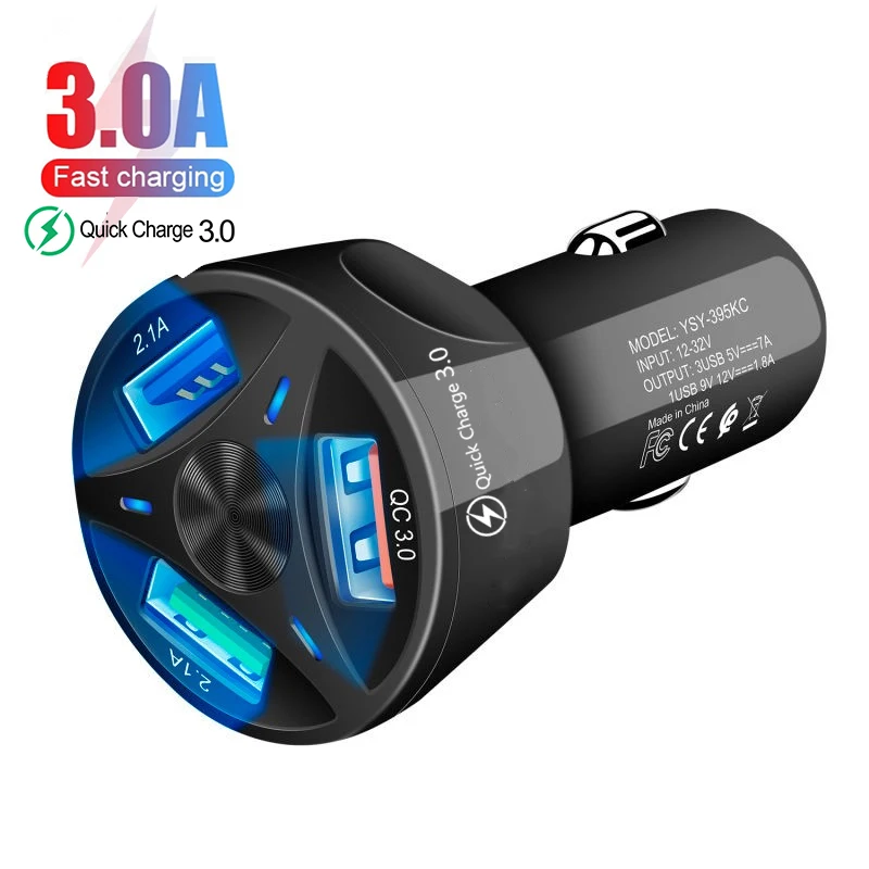Автомобильное зарядное устройство Quick Charge 3 0 4 Универсальный USB порта быстрая