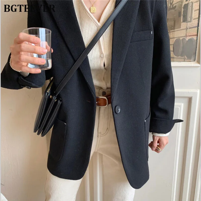 2019 Новый Блейзер куртка для женщин с зубчатым воротником костюм пальто женский