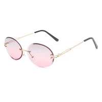 rimless oval sunglasses women eyewear ladies gradient ocean color sun glasses female outdoor street oculos de sol feminino