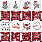Красная фотография 45x45 Рождественская елка олень украшение наволочка диван Подушка буква полиэстер наволочка Новогодняя подушка