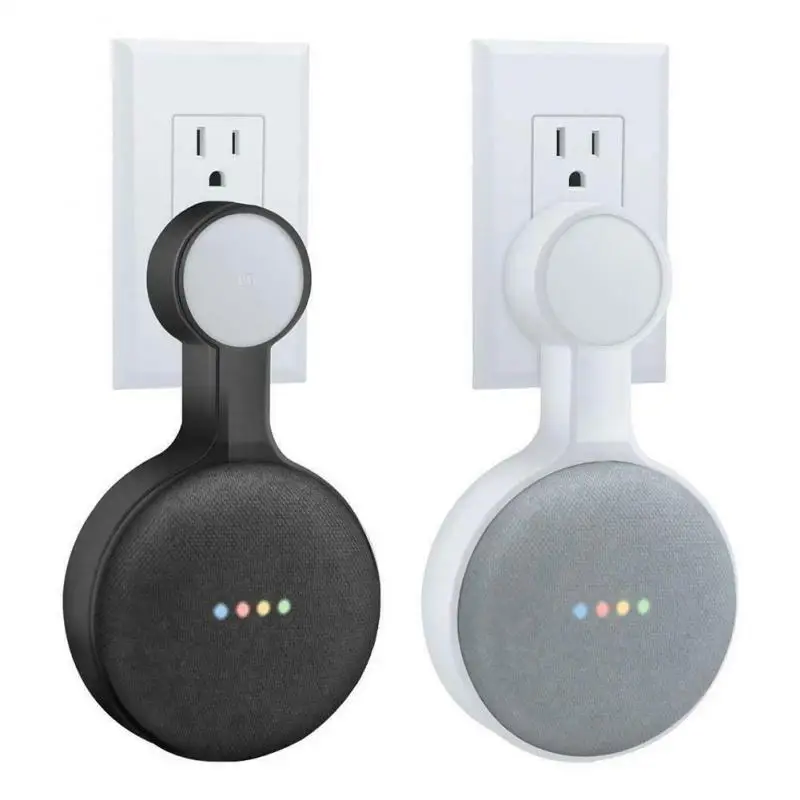 

New Outlet Wall Mount Hanger Stand For Google Home Mini Voice Assistant US Plug Home Kitchen Bathroom Speaker Holder Drop Ship