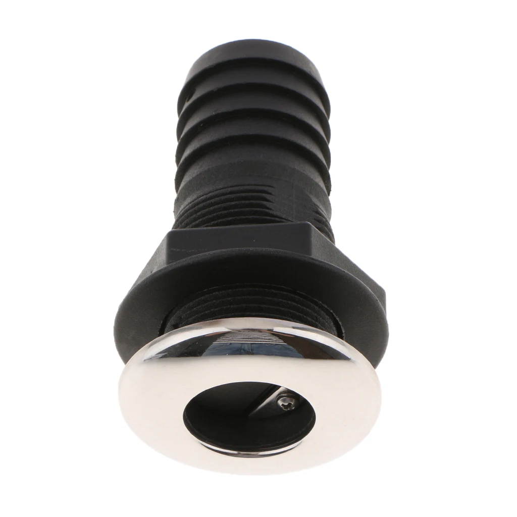 

Boat Thru Hull Fitting 1-1/2 Inch Hose with Stainless Steel Cover Cap
