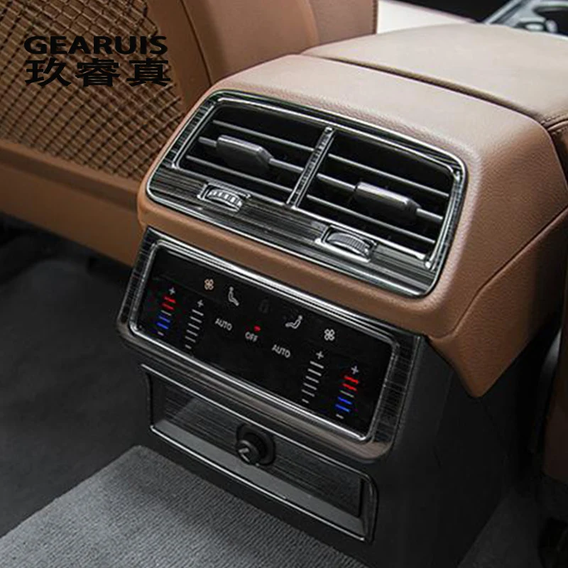 Автомобильный Стайлинг из углеродного волокна задний ряд кондиционера панель