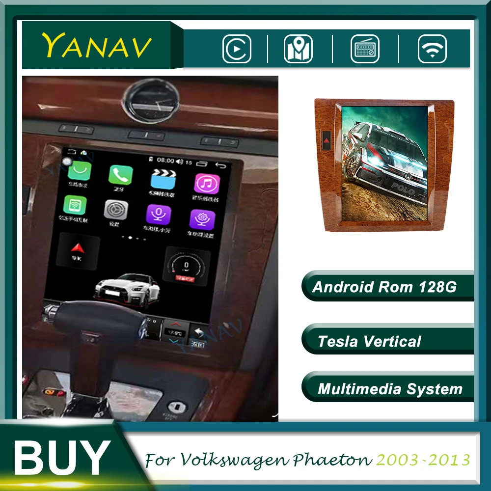 

Android 2 Din Car Radio Audio Stereo Receiver For Volkswagen Phaeton 2003-2013 GPS navigation Video Multimedia System MP3 Player