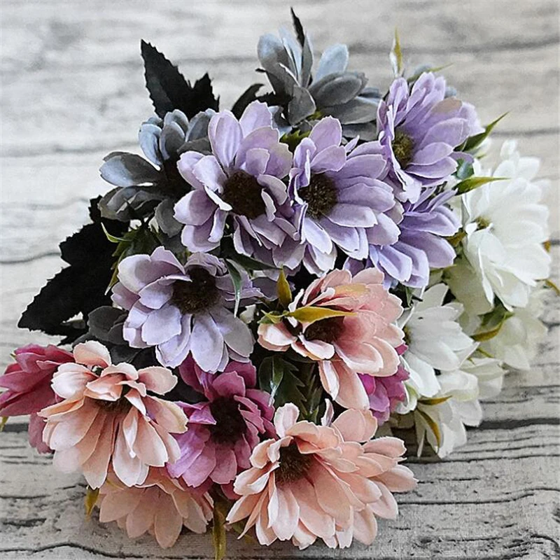 Маленькая шелковая Европейская Маргаритка цветочный букет для украшения дома 1