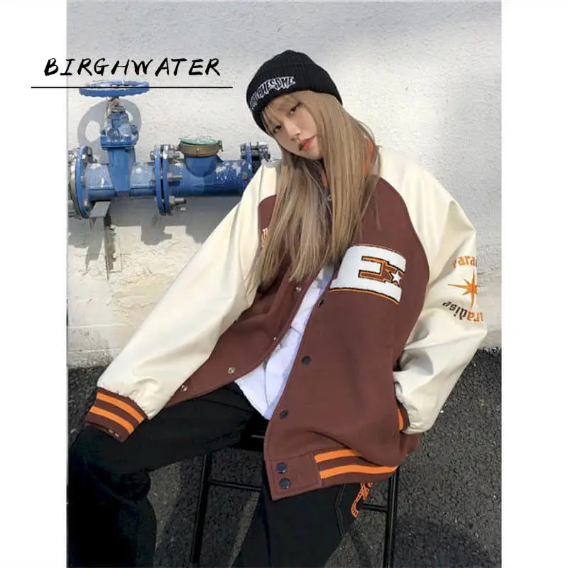 

Куртка-бомбер 2021SS Мужская/Женская, пушистая куртка в стиле хип-хоп, пэчворк, уличная одежда в стиле s Harajuku, бейсбольная куртка унисекс