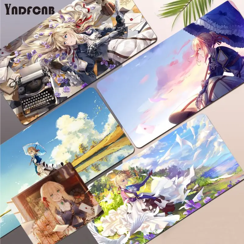 

YNDFCNB Anime Violet evergarden large gaming mousepad L XL XXL gamer mouse pad or Keyboards Mat Mousepad for boyfriend Gift