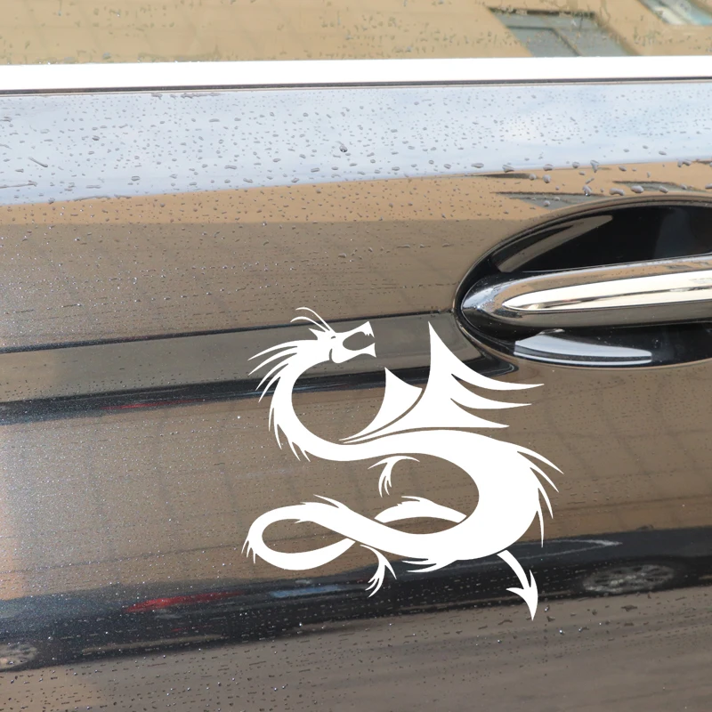 

YJZT 16.1CM*15.6CM Dragon Decor Creative Pattern Car Sticker Body Of Car Vinyl Decal Black/Silver C4-2484