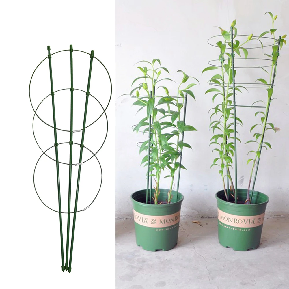 

45cm/60cm Climbing Vine Rack Plant Potted Support Frame Plastic Coated Steel Flower Vegetables Decorative Trellis Bracket 1Pc