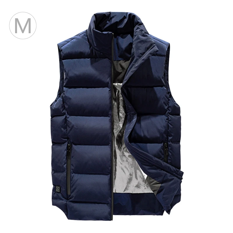 

Men Women Winter Warm Electric Heating Stand-up Collar Vest Back Waist Abdomen Hot Compress Smart Heating Solid Color
