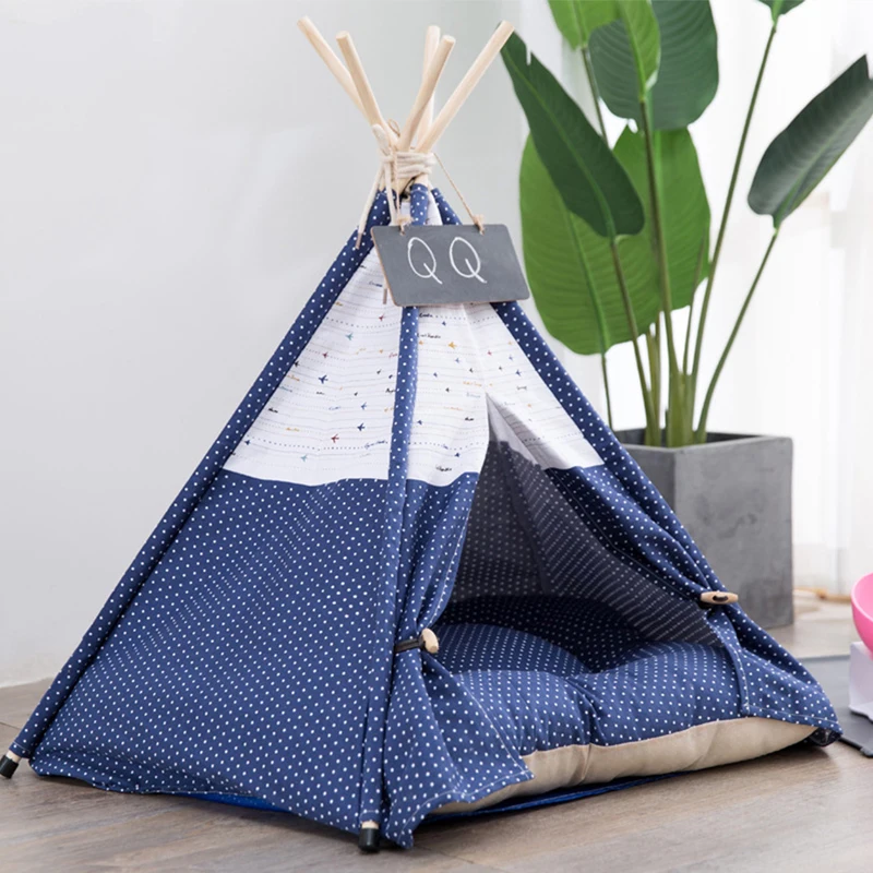 

Pet Tent Dogs Mats Cushions Reathable Soft Dog Sofa Warm Dog Bed White Cat's Nest Striped Dog House for Puppy Sleeping Blanket
