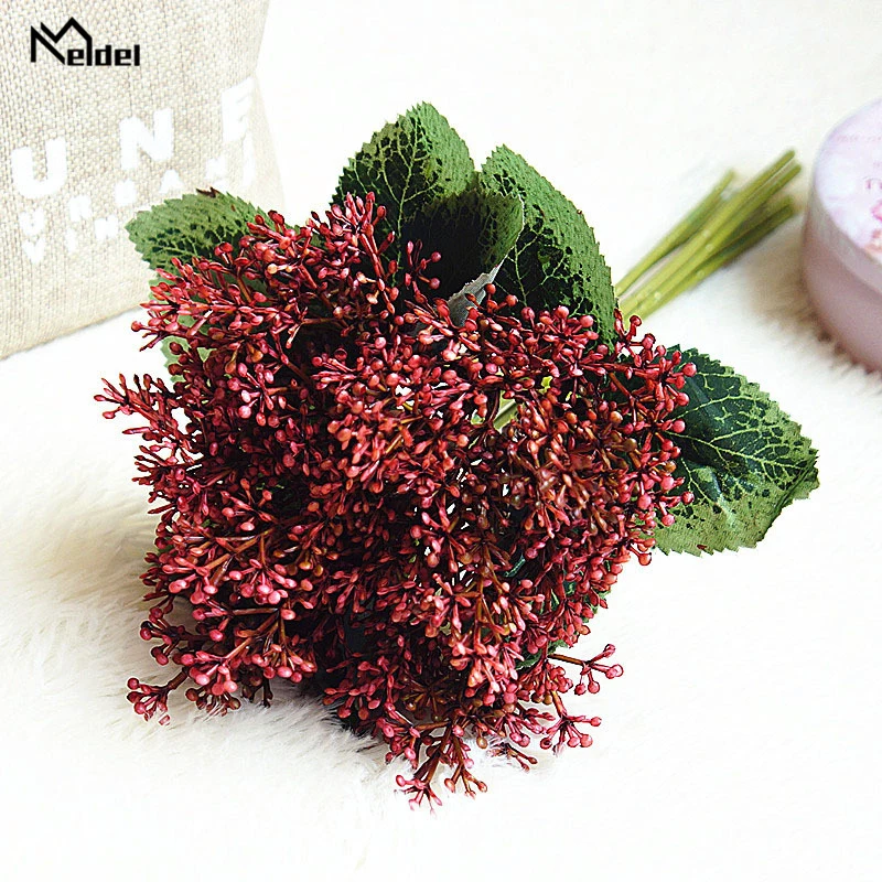Meldel Wedding Bouquet Artificial Baby's Breath Bridal Flower Green Rice Spike Grass Supply | Свадьбы и торжества