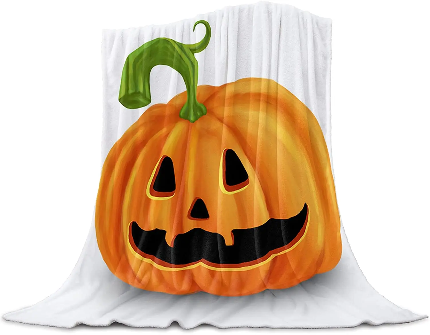 

Flannel Blankets and Throws for Couch Bed, Super Soft Cozy Lightweight Plush Throw Blanket,Halloween Theme Pumpkin Pattern