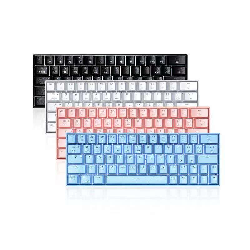 64 Keys RGB Outemu Switch Gaming Mechanical Keyboard Bluetooth-compatible 2.4Ghz Wireless Hot Swappable For Tablet PC Laptop enlarge