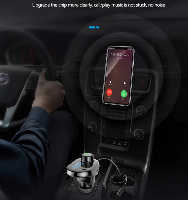 Автомобильный комплект Bluetooth 5 0 FM передатчик Беспроводные Руки свободные руки ЖК