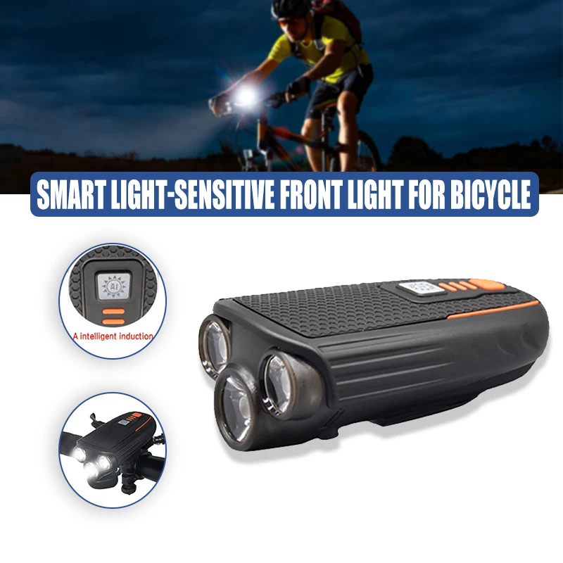 

Rechargeable Bike Front and Back Lights with 3 LED Lights Portable Durable Waterproof Easy to Install for Bike MC889