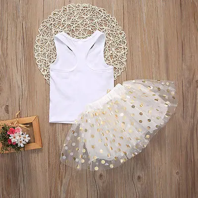 Комплект одежды для маленьких девочек летняя майка футболка Тюлевая мини