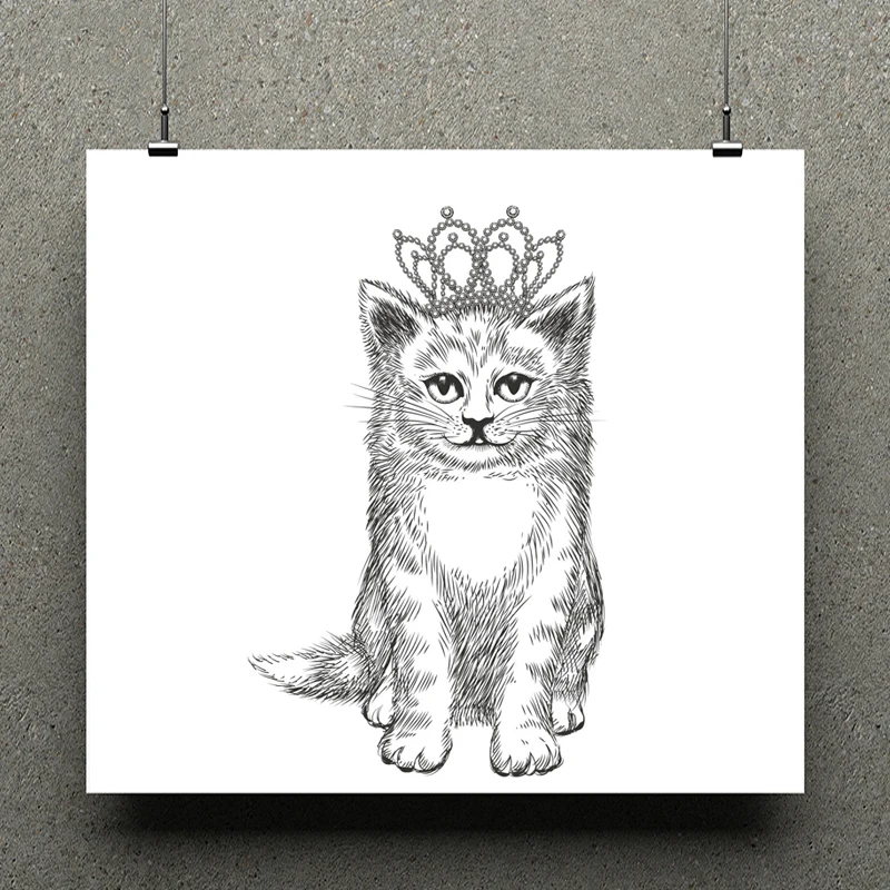

AZSG Crown cat Clear Stamps/Silicone Transparent Seals for DIY scrapbooking Card Making 14*14cm