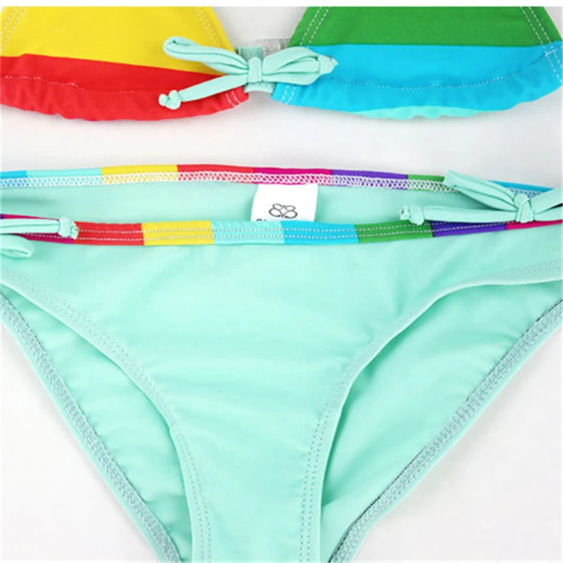 Комплект бикини для девочек 6 14 лет детский купальный костюм из 2 предметов