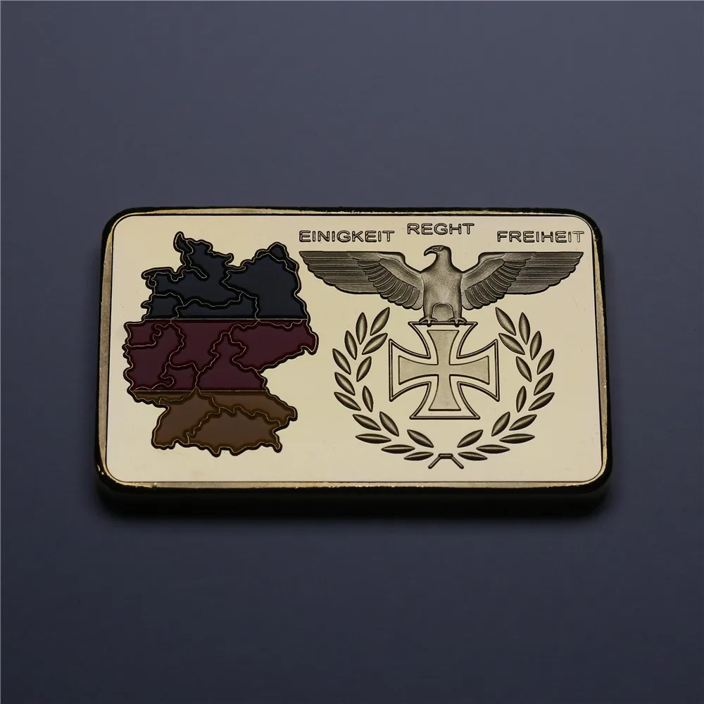 5 шт./лот немецкий позолоченный бар флаг 1 унция Железный крест Рейх банк Золотой