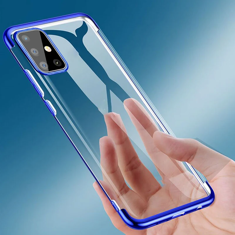 For Samsung S20 Ultra Case Luxury Laser Plating Soft TPU Silicone Clear Cover for Galaxy Plus Phone |