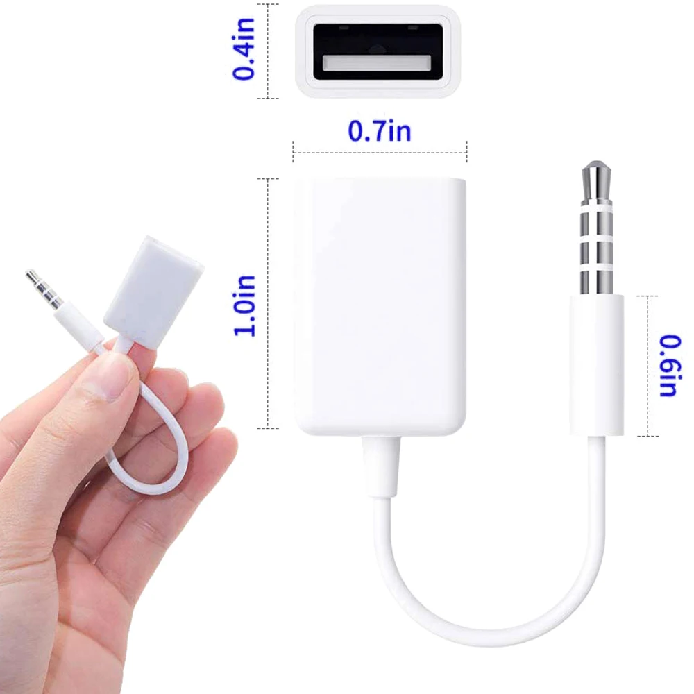Адаптер для аудиокабеля USB Aux 3 5 мм штекер 2 0 гнездового автомобильного
