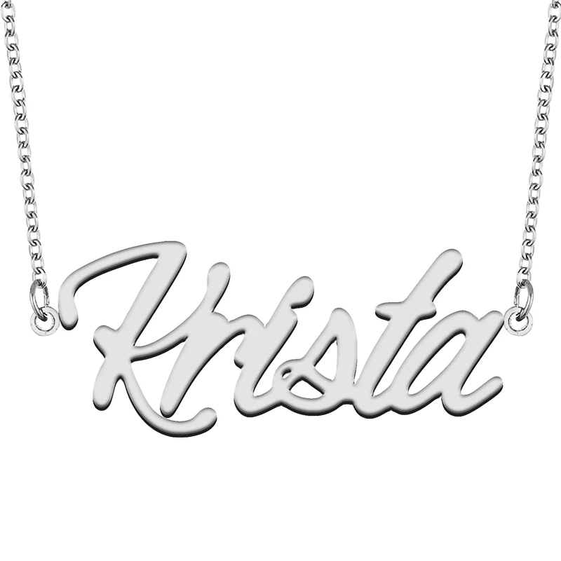 Krista Custom Name Necklace Customized Pendant Choker Personalized Jewelry Gift for Women Girls Friend Christmas Present