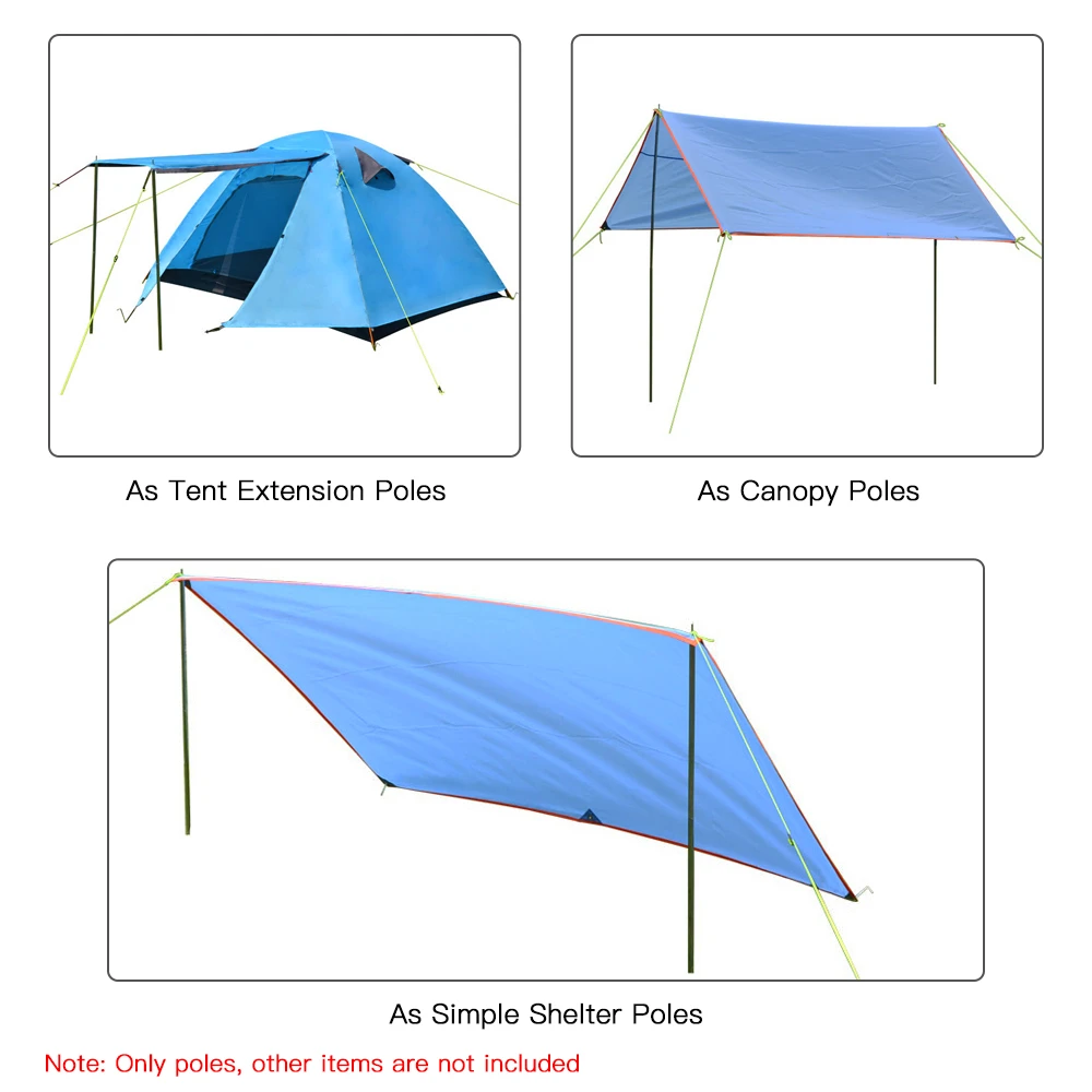 

Tent Rods Outdoor Camping Tent Equipment Canopy Tarp Poles Canopy Support Rods Iron Canopy Awning Frame Camping Tent Accessories