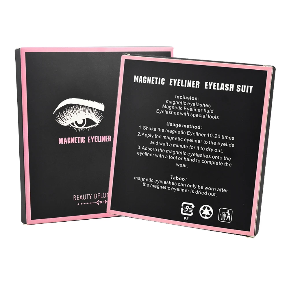 3d 25mm Long Mink Eye Lashes Magnetic False Eyelashes And Eyeliner Set Natural Fake Eyelash Extention Supplies Wispy Kit | Красота и