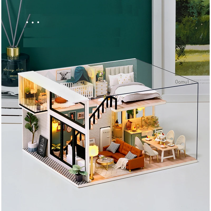 

Miniature Model DIY New Doll Puppet House Wooden Small Furniture House Apartment Accessories Adult Children Birthday Toys Gifts