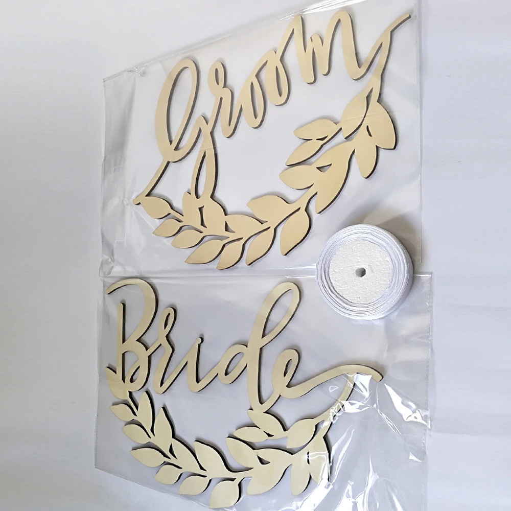 Г-н &amp миссис деревянный стул баннер набор знаков для рустикальная Свадьба