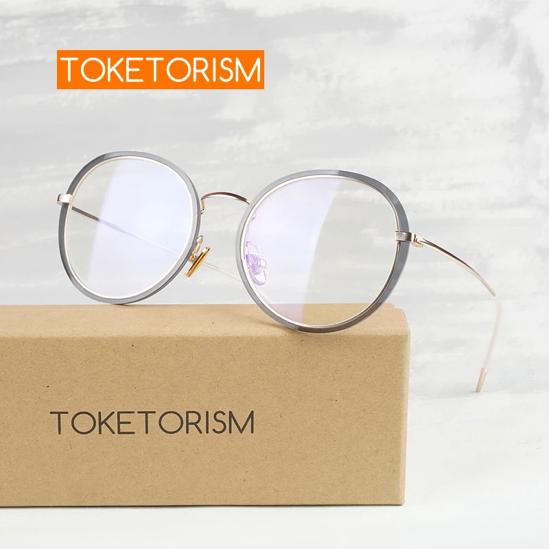Винтажные очки Toketorism в круглой оправе с нулевым диоптрием|Женские кадры| |