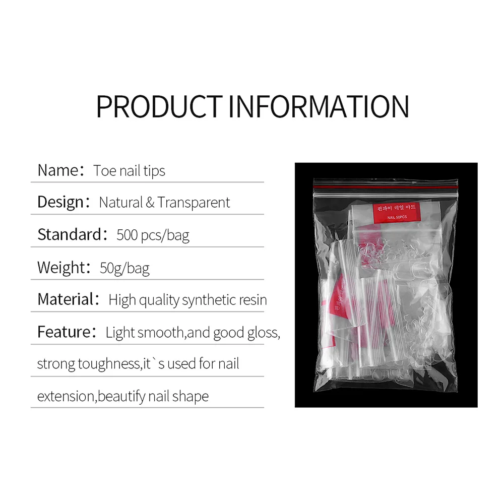 Хит продаж 500 шт накладные ногти на носках прозрачные наклейки искусственные
