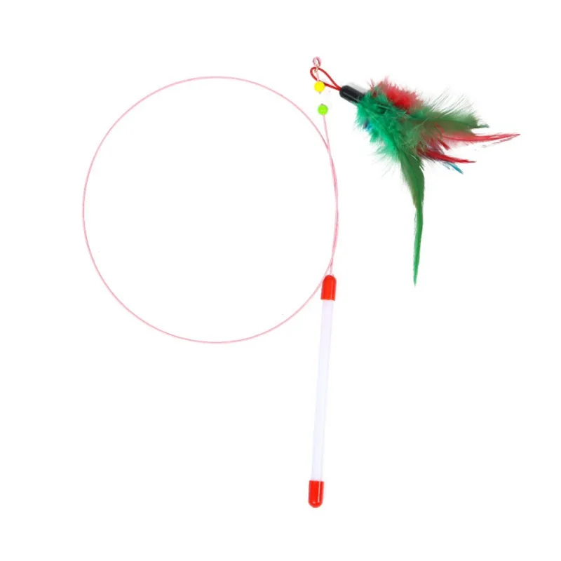 

ZL 3pcs Cat Interactive Toy Stick Feather Wand Colorful Pet Teaser Toy for Kitten Cat Pet Exercise Playing Toys Pet Supplies
